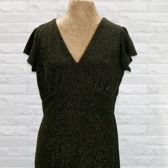 ALTAR'D STATE Jumpsuit Metallic Sexy Formal Stretch One Piece Black Gold Large - Picture 2 of 16